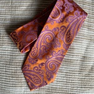 Orange & Purple Paisley Necktie - Altea